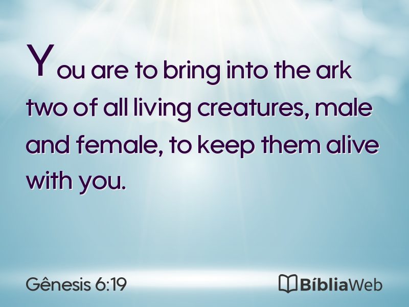 Gênesis 6:19 em imagem para compartilhar