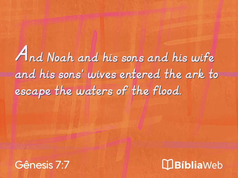 Gênesis 7:7 em imagem para compartilhar
