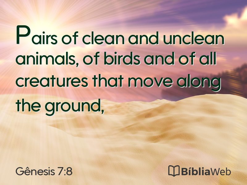 Gênesis 7:8 em imagem para compartilhar