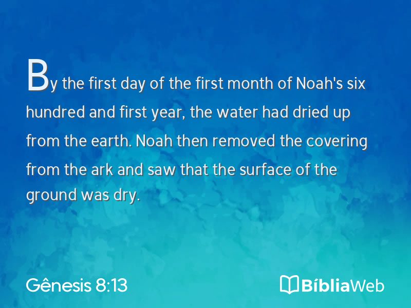 Gênesis 8:13 em imagem para compartilhar