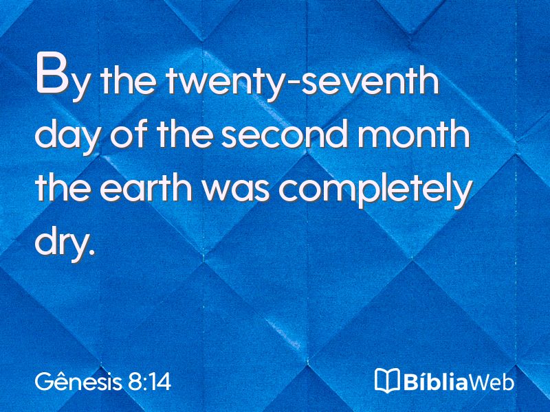 Gênesis 8:14 em imagem para compartilhar