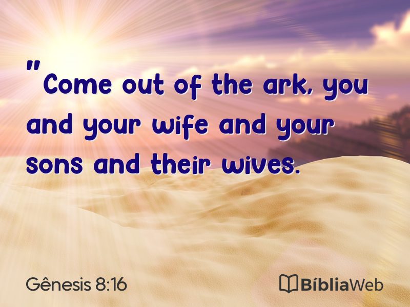 Gênesis 8:16 em imagem para compartilhar