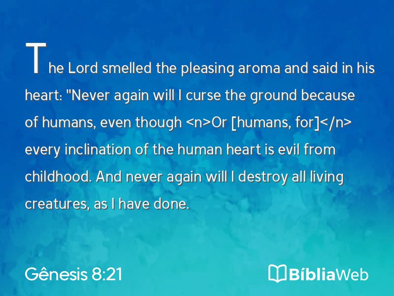 Gênesis 8:21 em imagem para compartilhar