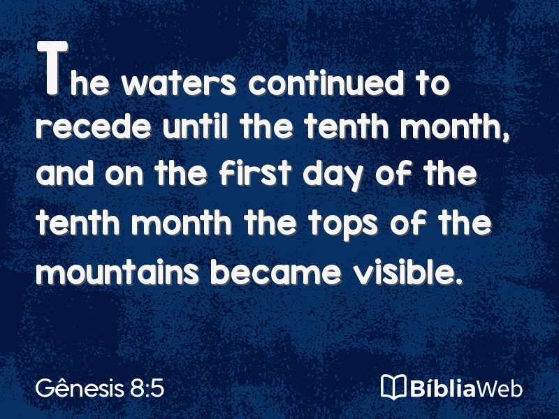 Gênesis 8:5 em imagem para compartilhar