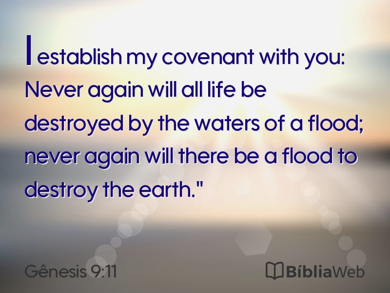 Gênesis 9:11 em imagem para compartilhar