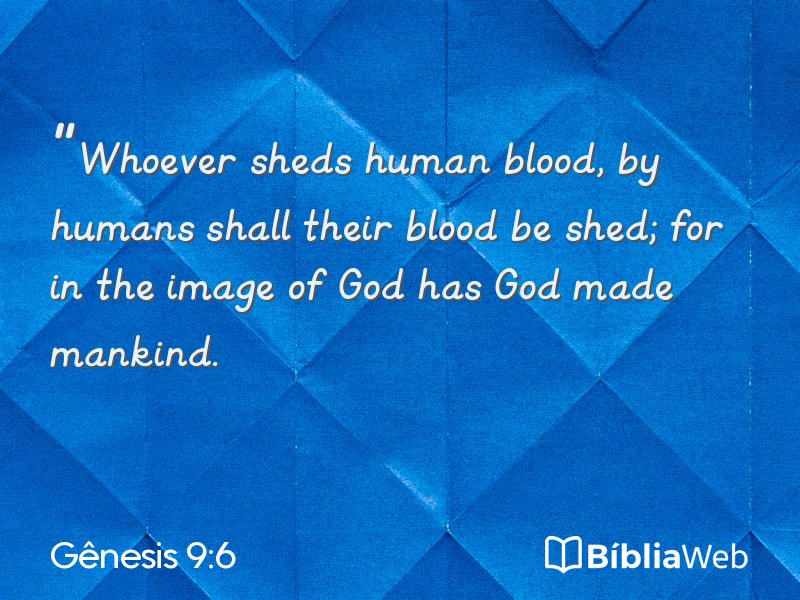 Gênesis 9:6 em imagem para compartilhar