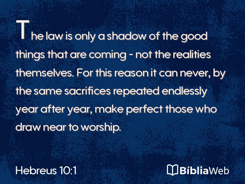 Hebreus 10:1 em imagem para compartilhar