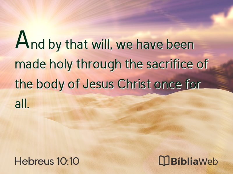 Hebreus 10:10 em imagem para compartilhar