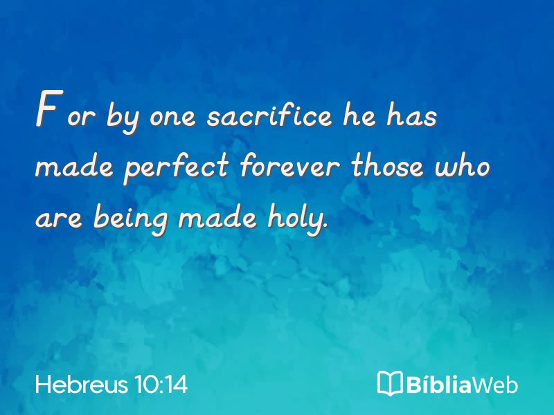Hebreus 10:14 em imagem para compartilhar