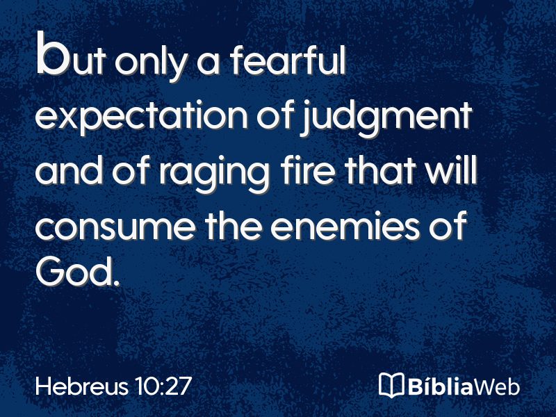 Hebreus 10:27 em imagem para compartilhar