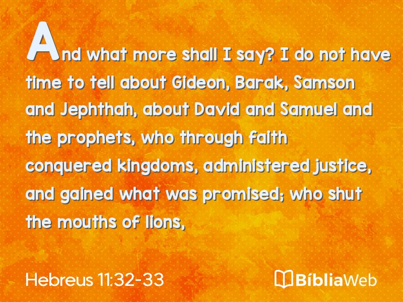 Hebreus 11:32-33 em imagem para compartilhar