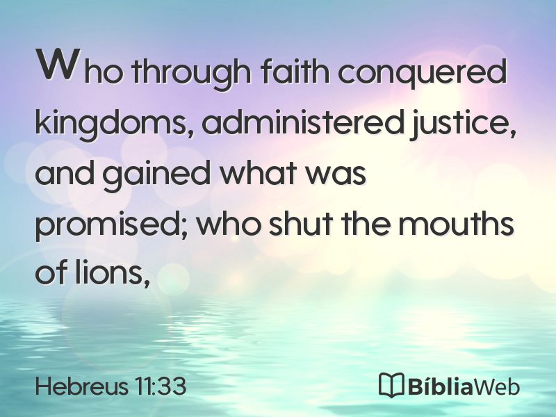 Hebreus 11:33 em imagem para compartilhar