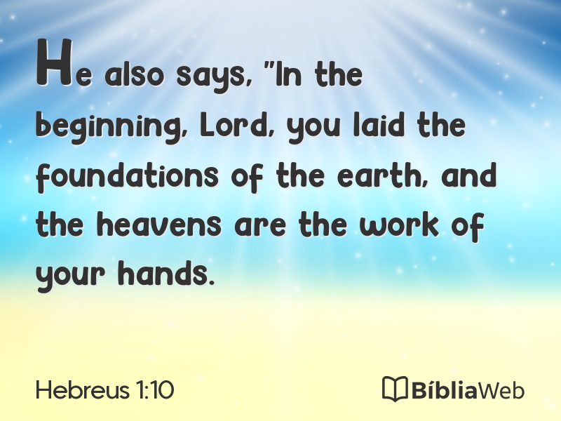Hebreus 1:10 em imagem para compartilhar
