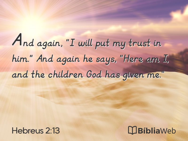 Hebreus 2:13 em imagem para compartilhar