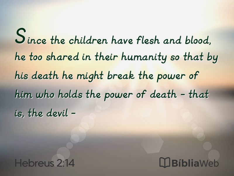 Hebreus 2:14 em imagem para compartilhar