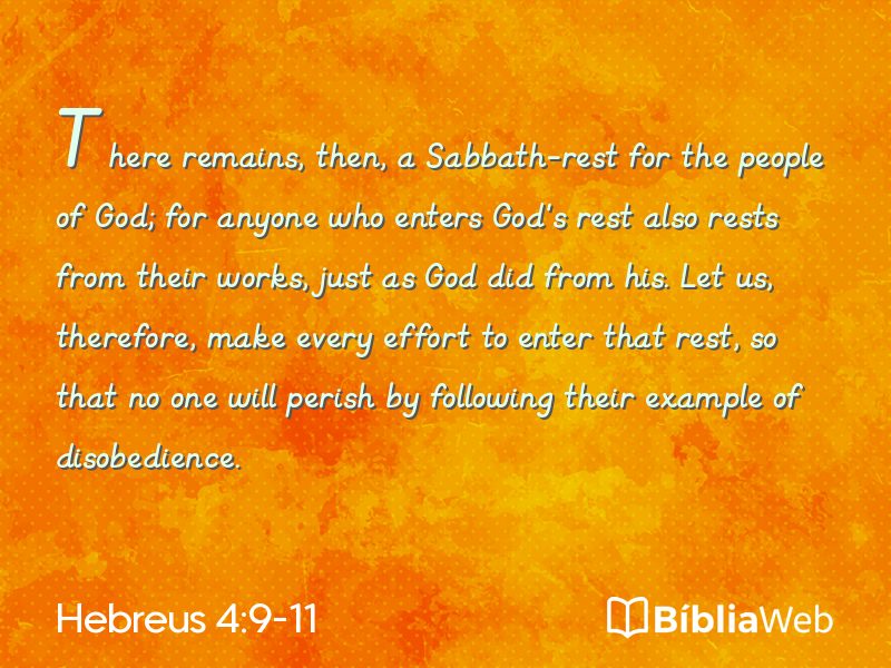 Hebreus 4:9-11 em imagem para compartilhar