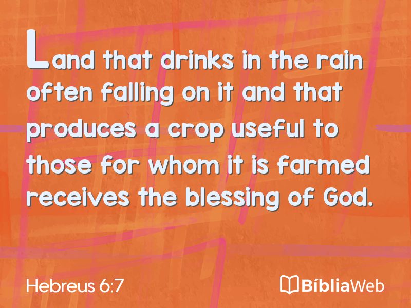 Hebreus 6:7 em imagem para compartilhar