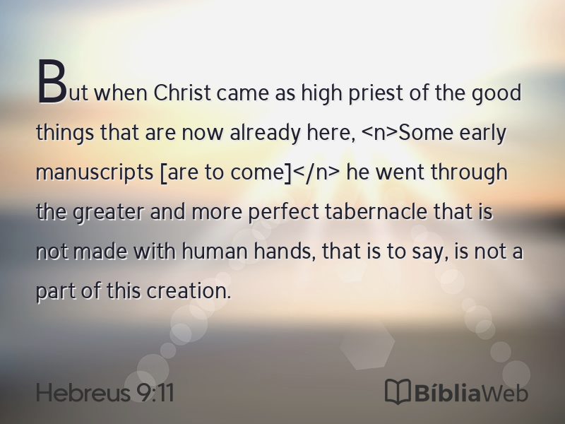 Hebreus 9:11 em imagem para compartilhar