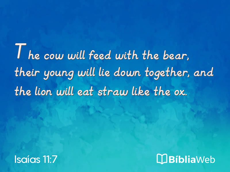 Isaías 11:7 em imagem para compartilhar