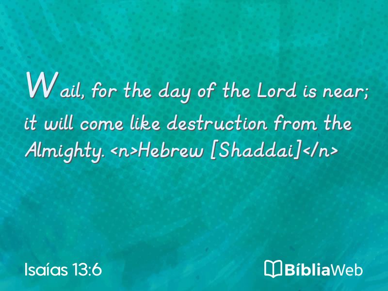 Isaías 13:6 em imagem para compartilhar