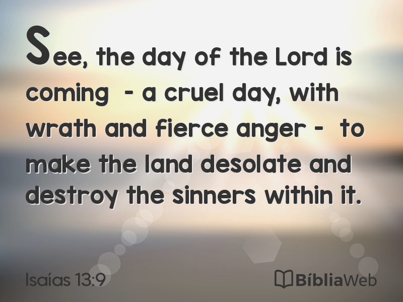 Isaías 13:9 em imagem para compartilhar