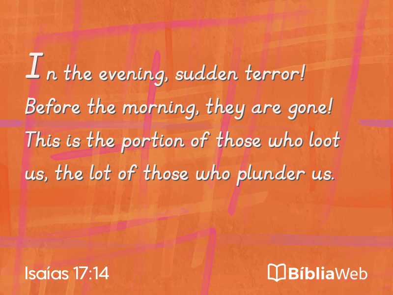 Isaías 17:14 em imagem para compartilhar