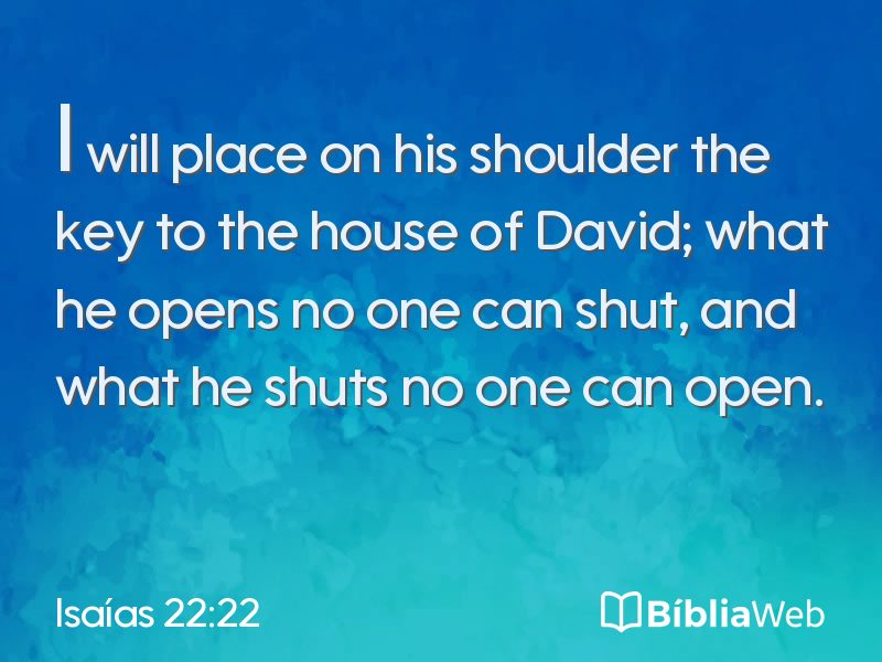 Isaías 22:22 em imagem para compartilhar
