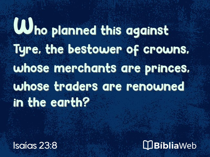 Isaías 23:8 em imagem para compartilhar