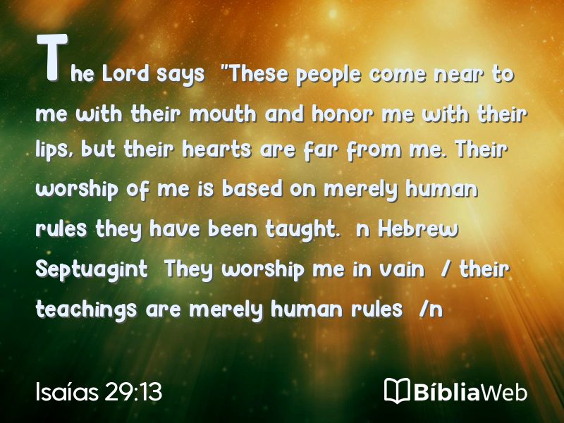 Isaías 29:13 em imagem para compartilhar