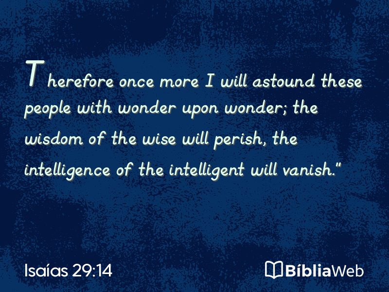 Isaías 29:14 em imagem para compartilhar