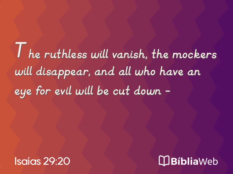 Isaías 29:20 em imagem para compartilhar