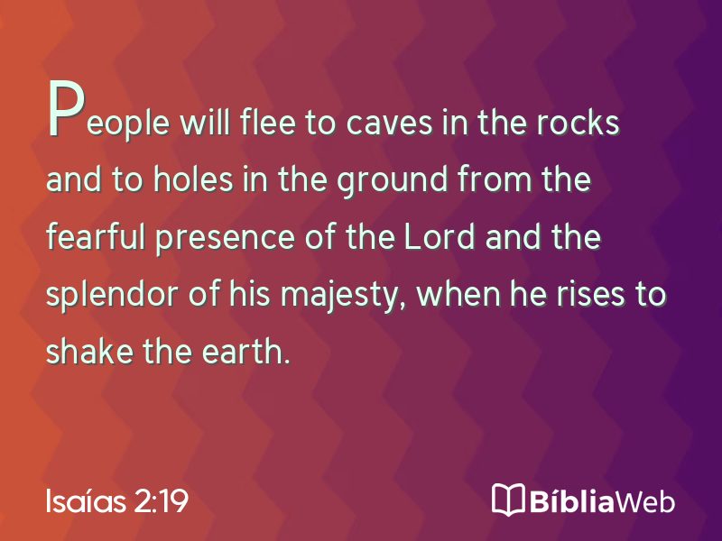 Isaías 2:19 em imagem para compartilhar