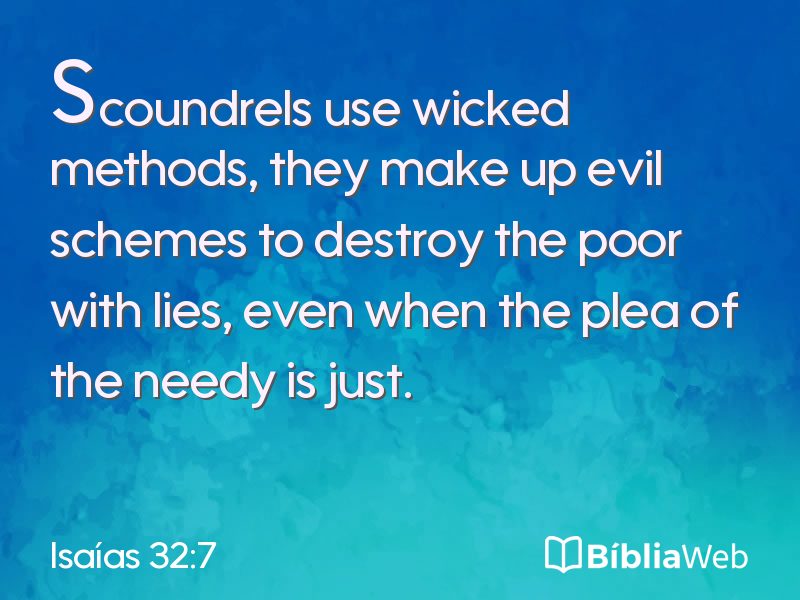 Isaías 32:7 em imagem para compartilhar