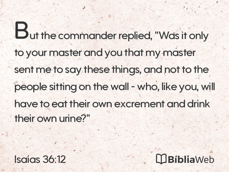 Isaías 36:12 em imagem para compartilhar