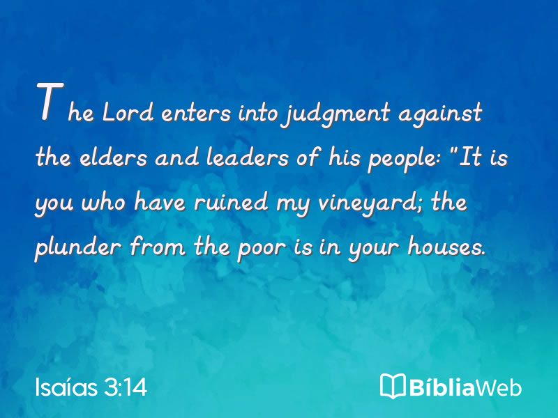 Isaías 3:14 em imagem para compartilhar