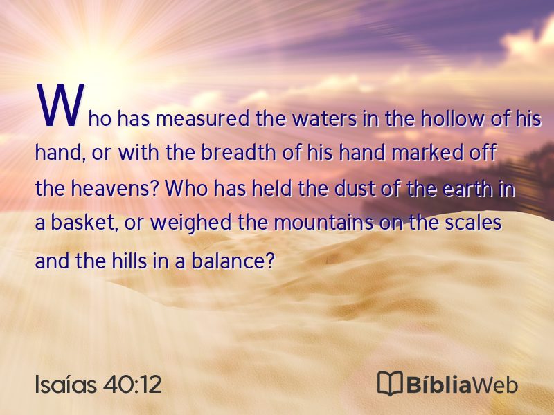 Isaías 40:12 em imagem para compartilhar