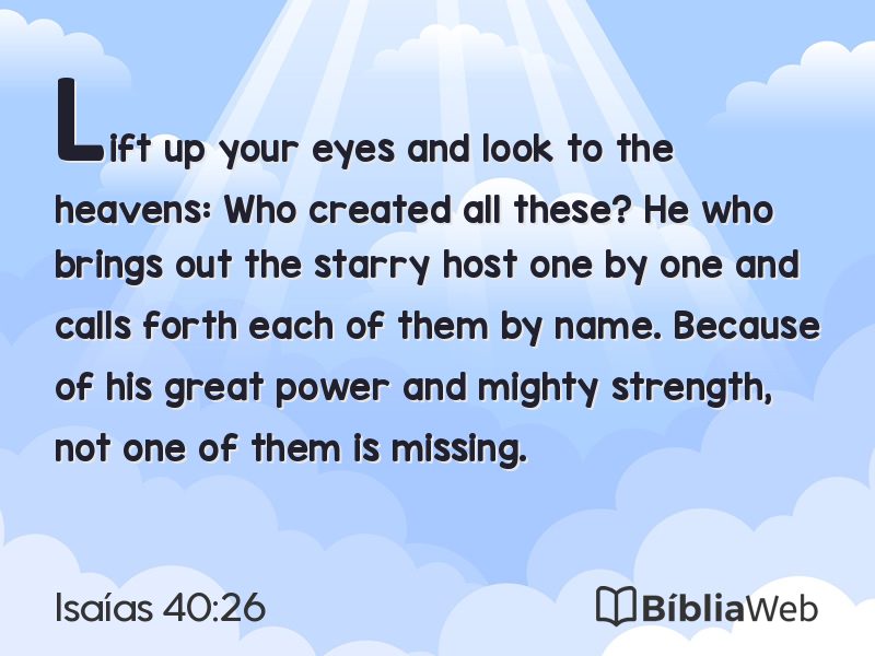 Isaías 40:26 em imagem para compartilhar