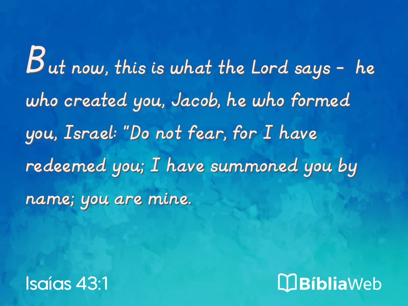 Isaías 43:1 em imagem para compartilhar