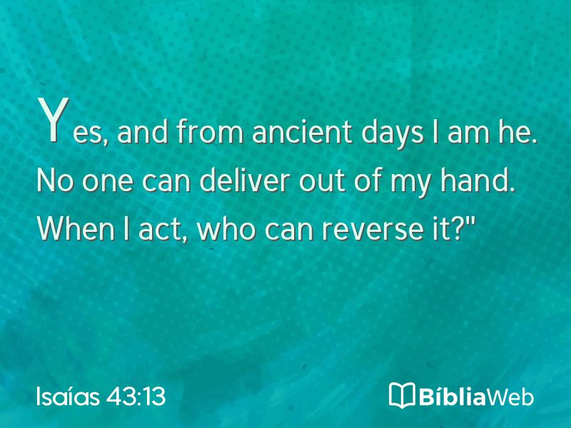 Isaías 43:13 em imagem para compartilhar