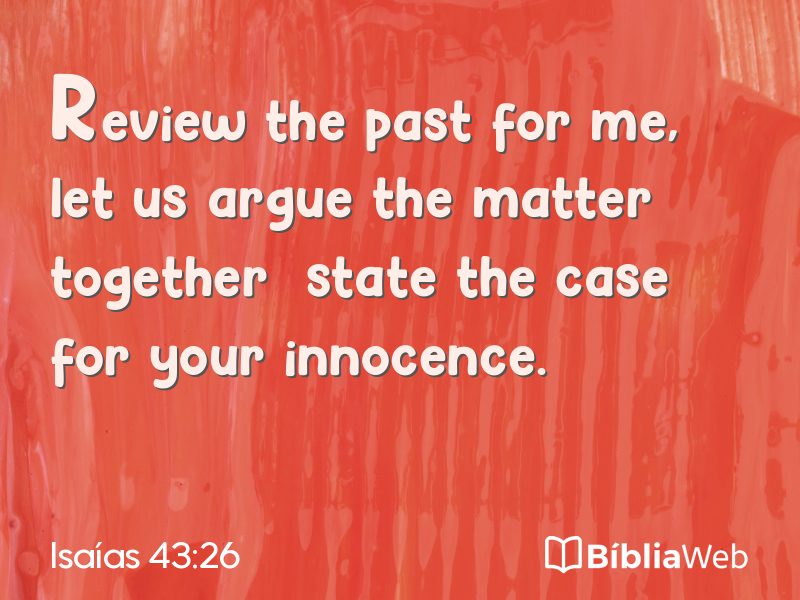 Isaías 43:26 em imagem para compartilhar