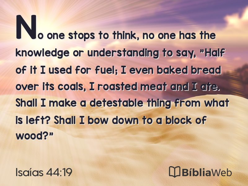 Isaías 44:19 em imagem para compartilhar