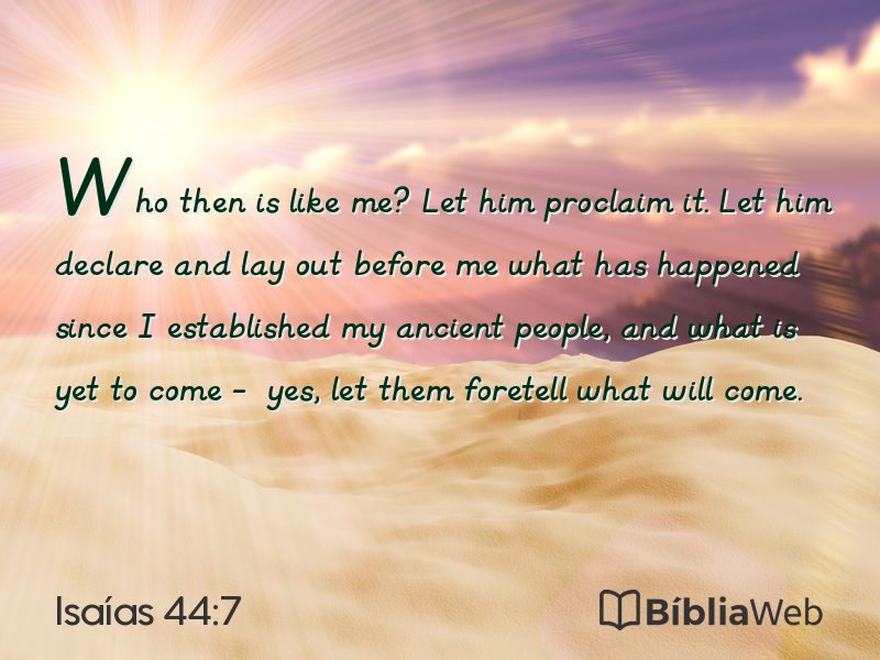 Isaías 44:7 em imagem para compartilhar