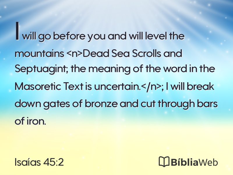 Isaías 45:2 em imagem para compartilhar