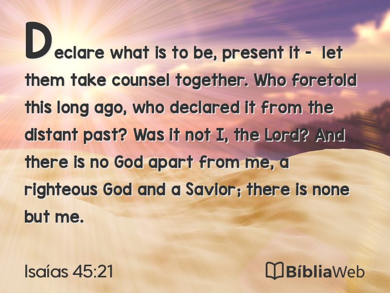 Isaías 45:21 em imagem para compartilhar