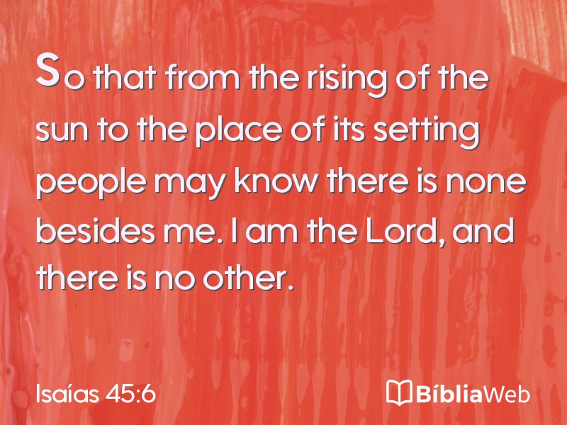 Isaías 45:6 em imagem para compartilhar
