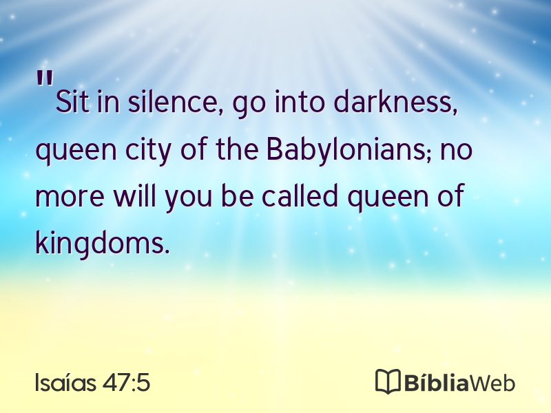 Isaías 47:5 em imagem para compartilhar