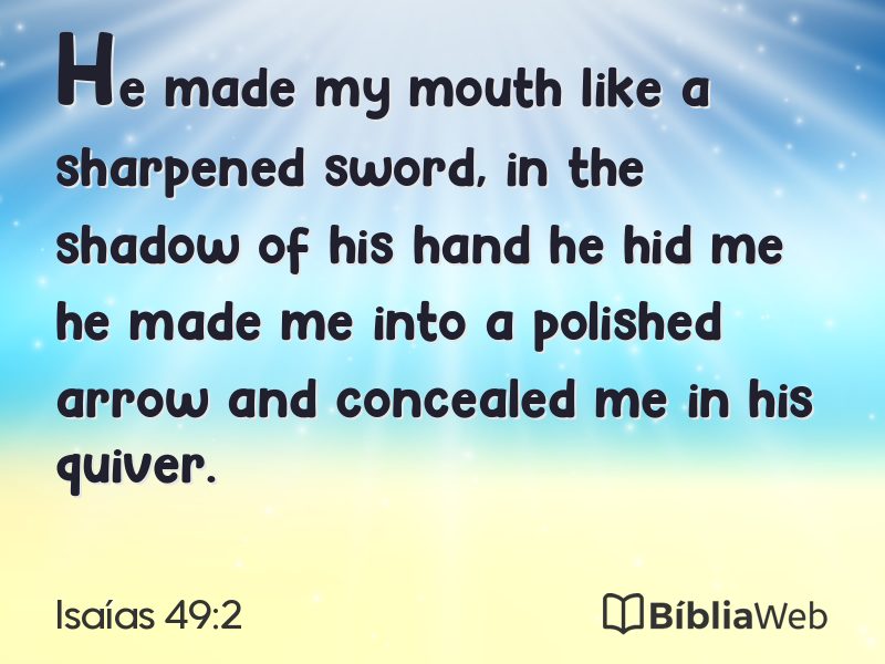 Isaías 49:2 em imagem para compartilhar