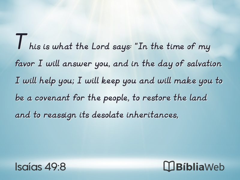 Isaías 49:8 em imagem para compartilhar