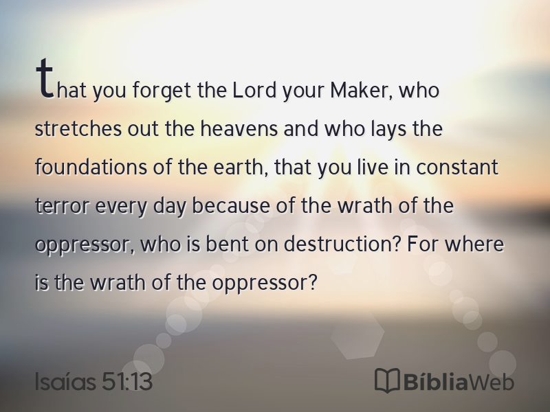 Isaías 51:13 em imagem para compartilhar