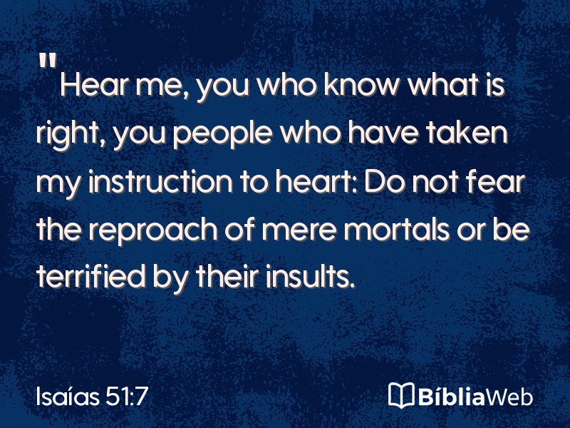 Isaías 51:7 em imagem para compartilhar